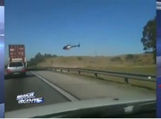 Helicóptero da polícia enfrenta ladrões de carga