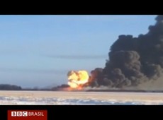Vídeo amador capta explosão de trem petroleiro descarrilado nos EUA