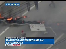 Protesto bloqueia via na zona leste de SP