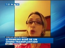 Mulher tem filho após transplante