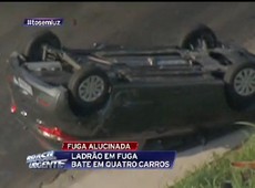Bandidos em fuga capotam carro na zona sul de SP