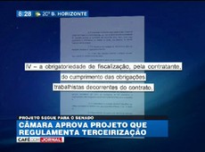 Câmara aprova projeto sobre terceirização