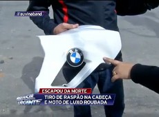 Homem escapa por pouco de tiro durante roubo de moto