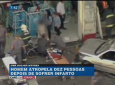 Homem sofre infarto e atropela 10 pessoas em SP