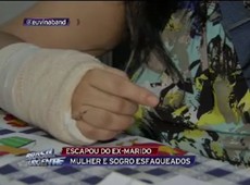Mulher esfaqueada pelo marido volta para casa