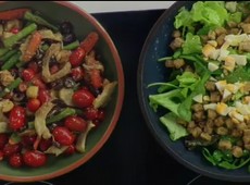 Salada italiana e de folhas verdes
