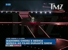 Madonna chora em show e fala de filho