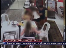 Câmeras de segurança registram agressões a inocentes