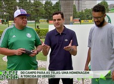 Torcedores alviverdes homenageiam Tchê Tchê com grafite