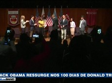 Obama faz primeira aparição pública após fim do mandato