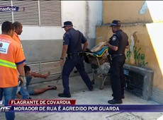 Estudante registra agressão à morador de rua