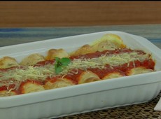 Panqueca de frango com requeijão