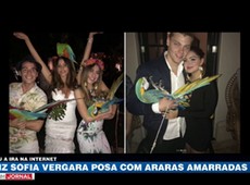 Atriz Sofia Vergara faz festa com araras amarradas