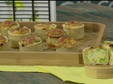 Mini quiche de alho-poró
