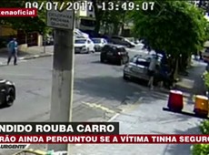 Câmera flagra ação de ladrão de carro