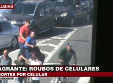 Imagens mostram flagrantes de roubo de celulares em SP
