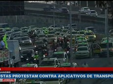 RJ: Taxistas protestam contra aplicativos de transporte