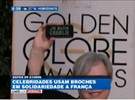 Celebridades do Globo de Ouro homenageiam franceses após ataques
