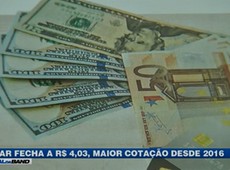 Dólar fecha com maior cotação desde 2016