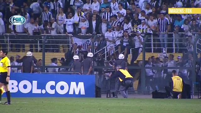 Torcida do Santos tenta invadir gramado do Pacaembu e provoca final do ...
