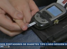 25% dos portadores de diabetes tipo 2 não seguem dieta