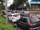 Trânsito intenso na pista local da marginal Pinheiros