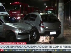 Bandidos em fuga causam acidente com cinco feridos