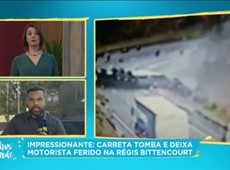 SP: Carreta tomba na rodovia Régis Bittencourt