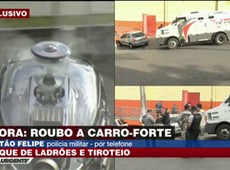 Ladrões trocam tiros com seguranças em roubo a carro-forte