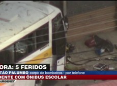 SP: Acidente com ônibus escolar deixa onze feridos