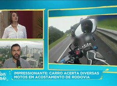 SP: Carro acerta diversas motos em acostamento de rodovia