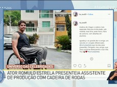 Romulo Estrela presenteia assistente com cadeira de rodas