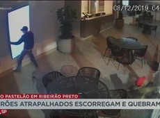 Ladrões atrapalhados escorregam e quebram TV em SP
