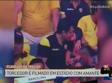 Torcedor é flagrado em câmera de estádio com amante