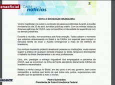 Presidente da Caixa divulga nova nota sobre reunião ministerial