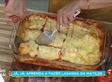 Veja os ingredientes da lasanha da Matilde, mulher do Datena