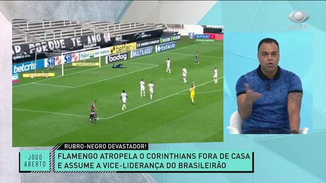 Renata e Denílson analisam goleada do Flamengo sobre o Corinthians Reprodução TV