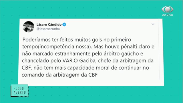 Denílson diz que houve pênalti em Keno na derrota do Galo para o Bahia Reprodução TV