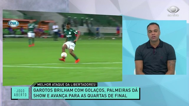 Renata e Denílson comentam goleada do Palmeiras na Libertadores Reprodução TV