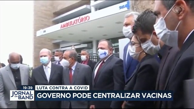 Caiado e Pazuello participaram da inauguração de um hospital em Goiânia Reprodução/Band