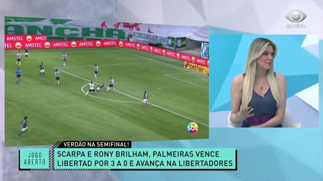 Renata e Denílson comentam triunfo do Palmeiras e classificação  Reprodução TV