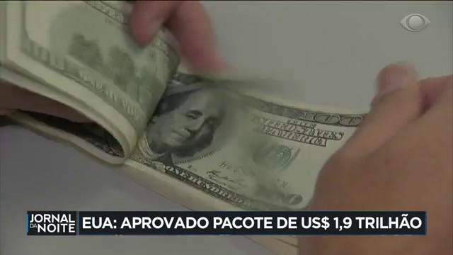 EUA: aprovado pacote econômico de quase US$ 2 trilhões Reprodução TV