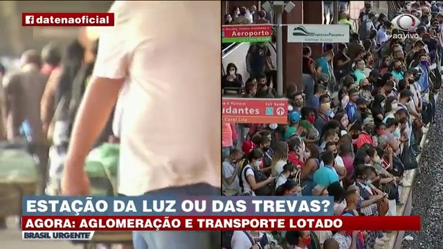 TRANSPORTE PÚBLICO LOTADO DURANTE A PANDEMIA Reprodução TV