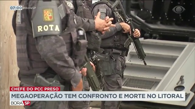  Megaoperação tem confronto e morte no litoral de SP Reprodução TV