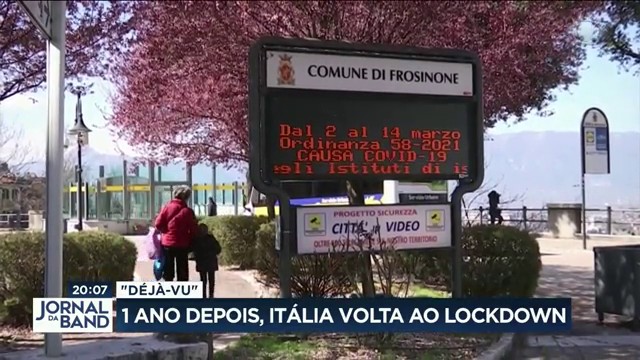 1 ano depois, Itália volta ao lockdown Reprodução TV