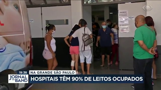 Hospitais têm 90% de leitos ocupados  Reprodução TV