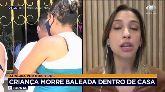 Criança morre baleada dentro de casa em Manaus Reprodução TV