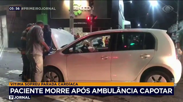 Paciente morre após ambulância capotar no interior de São Paulo Reprodução TV