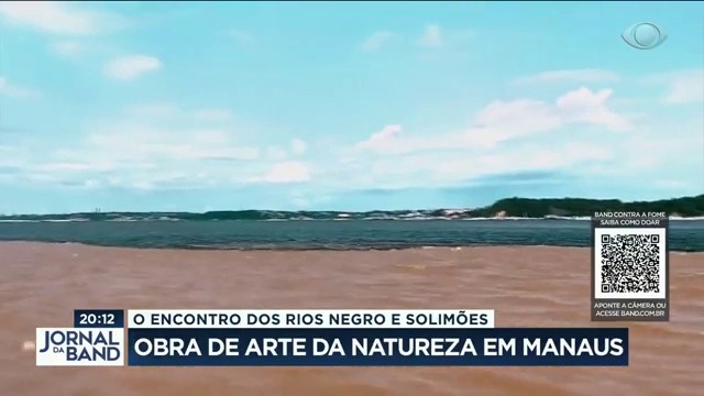 Encontro de rios em Manaus forma uma linda obra de arte da natureza Reprodução TV