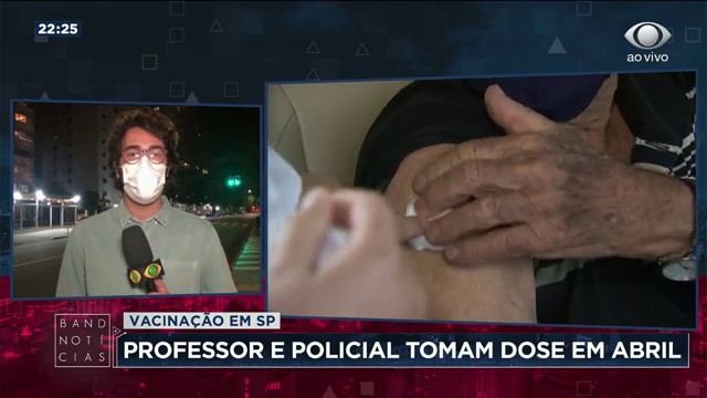 Professores e policiais serão vacinados em abril em SP Reprodução TV